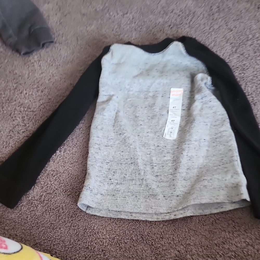 Brand New Jumping Beans Gray and Black Long Sleeve Tee